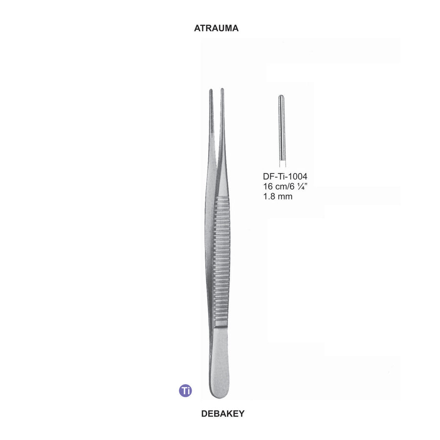 Titanium-Debakey Atrauma Dissecting Forceps, 16Cm, 1.8mm (DF-Ti-1004) by Dr. Frigz