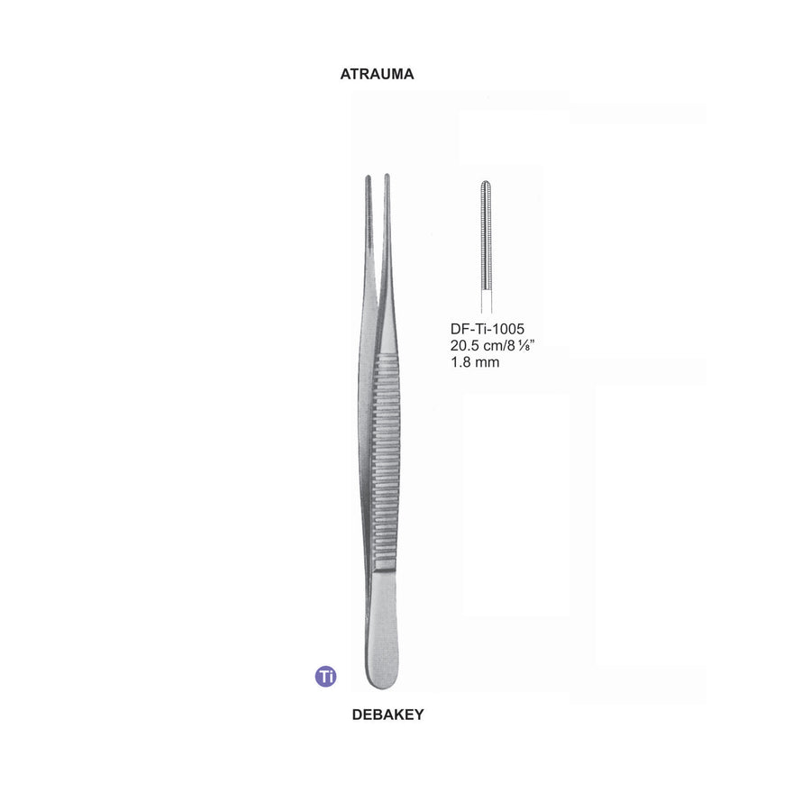 Titanium-Debakey Atrauma Dissecting Forceps, 20.5Cm, 1.8mm (DF-Ti-1005) by Dr. Frigz