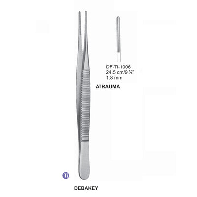 Titanium-Debakey Atrauma Dissecting Forceps, 24.5Cm, 1.8mm (DF-TI-1006)