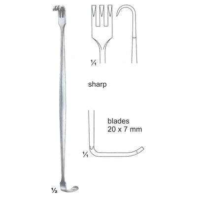 Senn-Miller Retractors Sharp 16cm Blades 20 X 7 mm (E-024-20)