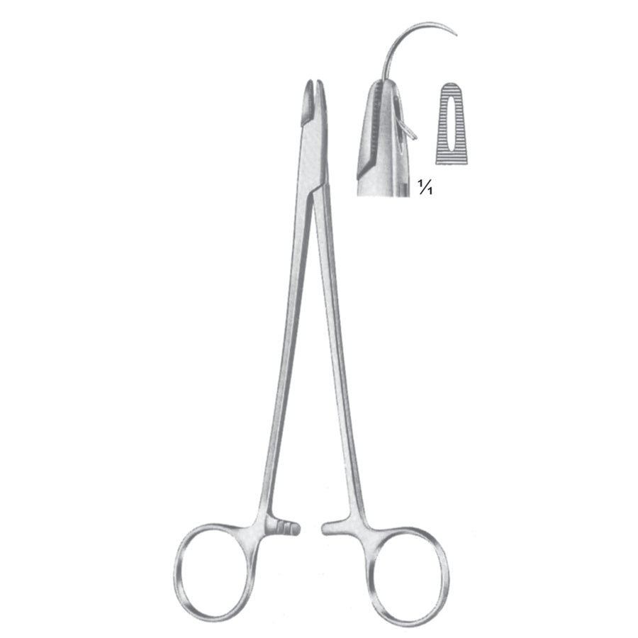 Adson Needle Holders Straight 18cm One FeneStraighteated Jaw (I-007-18) by Dr. Frigz