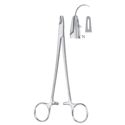 Adson Needle Holders Straight 18cm One FeneStraighteated Jaw (I-007-18) by Dr. Frigz
