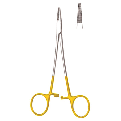 Crile-Wood Needle Holders Straight Tc 15cm Mini Profile, With Automatic Release Ratchet, Also For Lefthanders 0.4 mm (I-040-15TC)