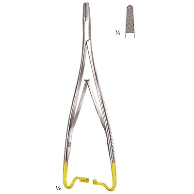 Mathieu Needle Holders Straight Tc 17cm With Interior Retchet, Standard Profile 0.5 mm (I-054-17TC)