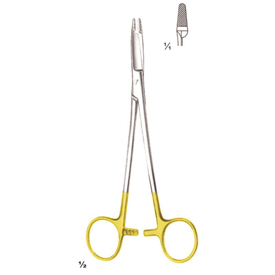 Olsen-Hegar Needle Holders Straight Tc 14.5cm Standard Profile 0.5 mm (I-063-14Tc) by Dr. Frigz