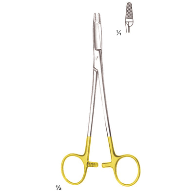 Olsen-Hegar Needle Holders Straight Tc 14.5cm Standard Profile 0.5 mm (I-063-14TC)