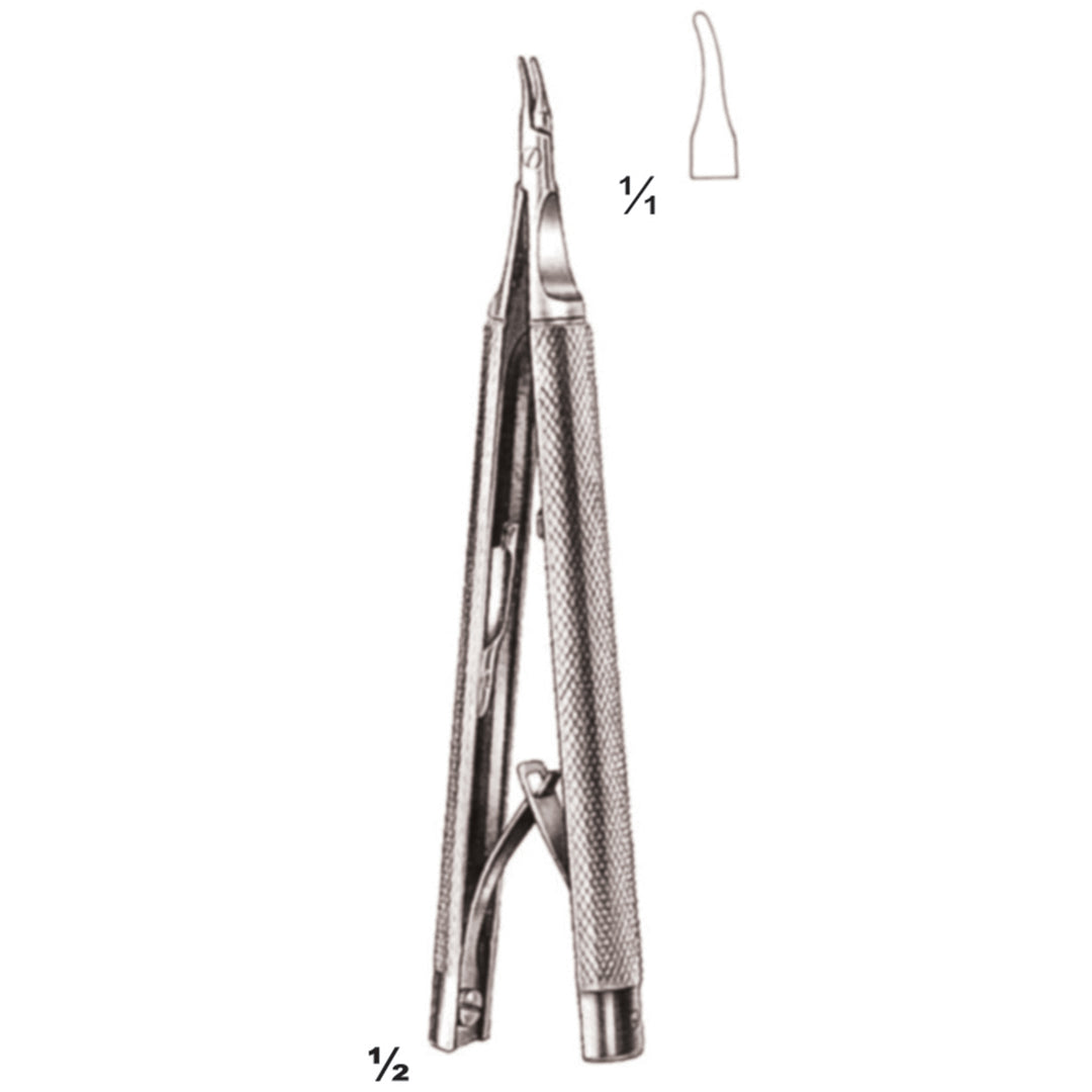 Castroviejo Micro Needle Holders Curved 12cm With Lock (I-070-12) by Dr. Frigz