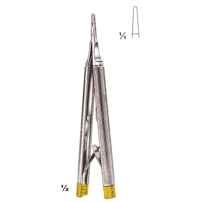 Castroviejo Micro Needle Holders Straight Tc 12.5cm With Lock, Smooth Jaw (I-071-12TC)