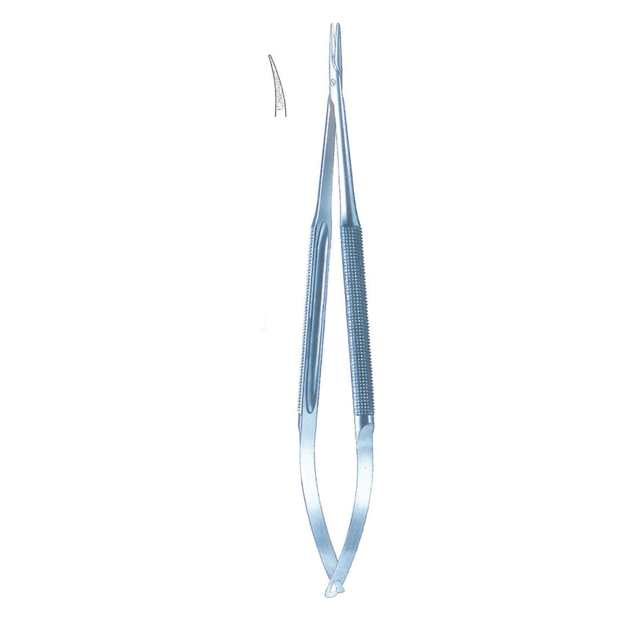 Micro Needle Holders Curved Ti 18cm Without Lock, Diamond Coated Jaw 11 X 0.4 mm (I-087-18) by Dr. Frigz