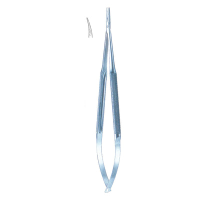Micro Needle Holders Curved Ti 18cm Without Lock, Diamond Coated Jaw 11 X 0.4 mm (I-087-18)