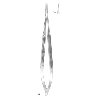 Micro Needle Holders Straight 15cm With Lock, Stainless Steel, Diamond Coated Jaw 11 X 0.4 mm (I-088-15)