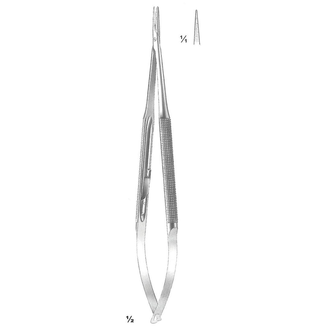 Micro Needle Holders Straight 18cm With Lock, Stainless Steel, Diamond Coated Jaw 11 X 0.4 mm (I-092-15) by Dr. Frigz