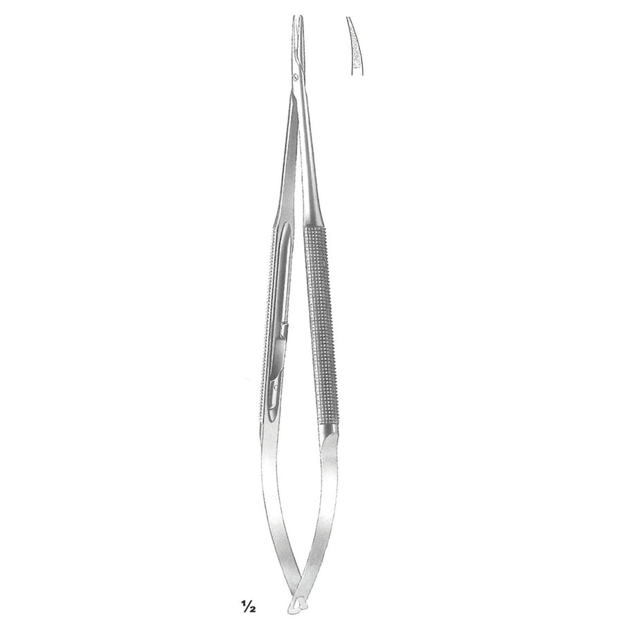 Micro Needle Holders Curved 18cm Without Lock, Stainless Steel, Diamond Coated Jaw 11 X 0.4 mm (I-095-18) by Dr. Frigz
