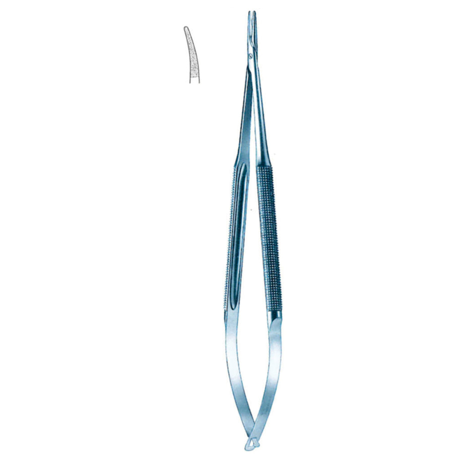 Micro Needle Holders Curved Ti 15cm With Lock, Diamond Coated Jaw 11 X 0.8 mm (I-097-15) by Dr. Frigz