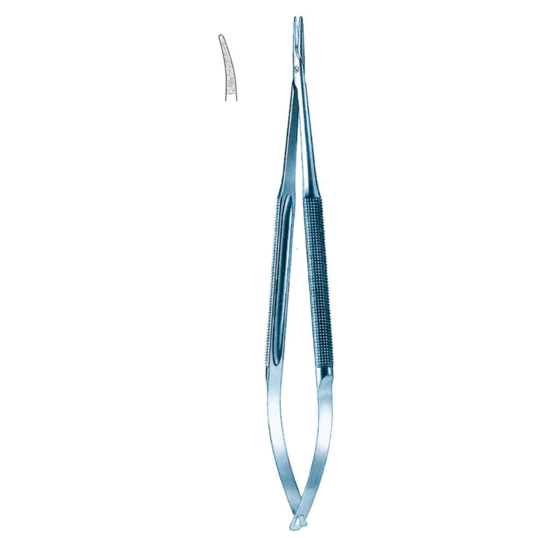 Micro Needle Holders Curved Ti 18cm With Lock, Diamond Coated Jaw 11 X 0.8 mm (I-101-18) by Dr. Frigz