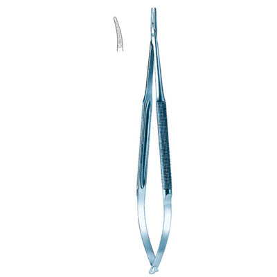 Micro Needle Holders Curved Ti 18cm Without Lock, Diamond Coated Jaw 11 X 0.8 mm (I-103-18) by Dr. Frigz