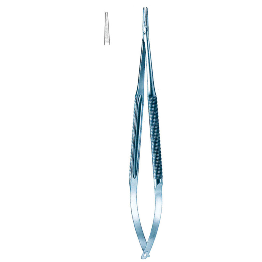 Micro Needle Holders Straight Ti 21cm With Lock, Diamond Coated Jaw 11 X 0.8 mm (I-104-21) by Dr. Frigz