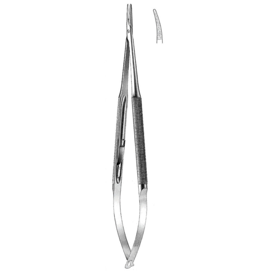 Micro Needle Holders Curved 15cm With Lock, Stainless Steel, Diamond Coated Jaw 11,0 X 0,8 mm (I-109-15) by Dr. Frigz