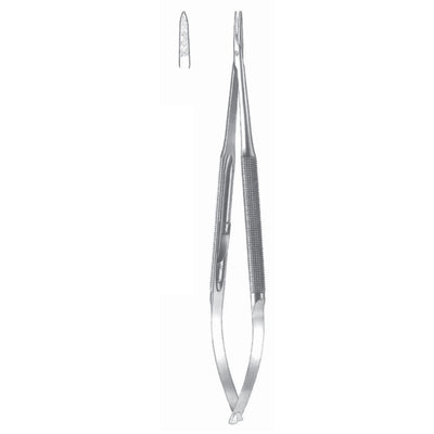 Micro Needle Holders Straight 15cm With Lock, Stainless Steel, Diamond Coated Jaw 2.0 mm Wide (I-124-15)