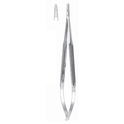 Micro Needle Holders Straight 18cm Without Lock, Stainless Steel, Diamond Coated Jaw 2.0 mm Wide (I-130-18) by Dr. Frigz