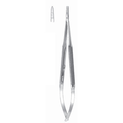 Micro Needle Holders Straight 21cm With Lock, Stainless Steel, Diamond Coated Jaw 2.0 mm Wide (I-132-21) by Dr. Frigz