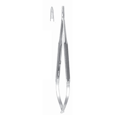 Micro Needle Holders Straight 21cm Without Lock, Stainless Steel, Diamond Coated Jaw 2.0 mm Wide (I-134-21) by Dr. Frigz