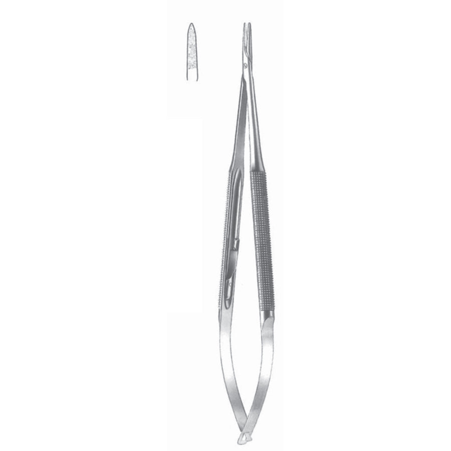 Micro Needle Holders Straight 23cm With Lock, Stainless Steel, Diamond Coated Jaw 2.0 mm Wide (I-136-23) by Dr. Frigz