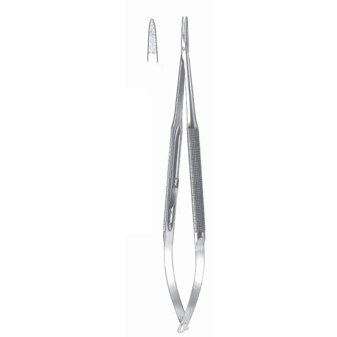 Micro Needle Holders Straight 23cm Without Lock, Stainless Steel, Diamond Coated Jaw 2.0 mm Wide (I-138-23) by Dr. Frigz