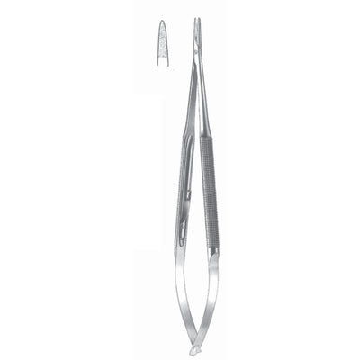 Micro Needle Holders Straight 23cm Without Lock, Stainless Steel, Diamond Coated Jaw 2.0 mm Wide (I-138-23)