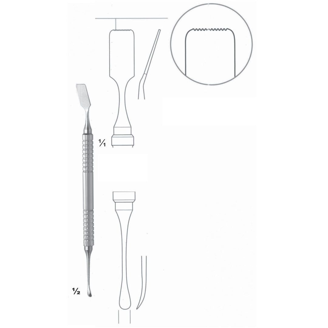 Chisels, Periosteal Elevators 17.5cm Periosteal/Retractor, Serrated, Anti Slip 3 X 4 mm (J-119-17) by Dr. Frigz