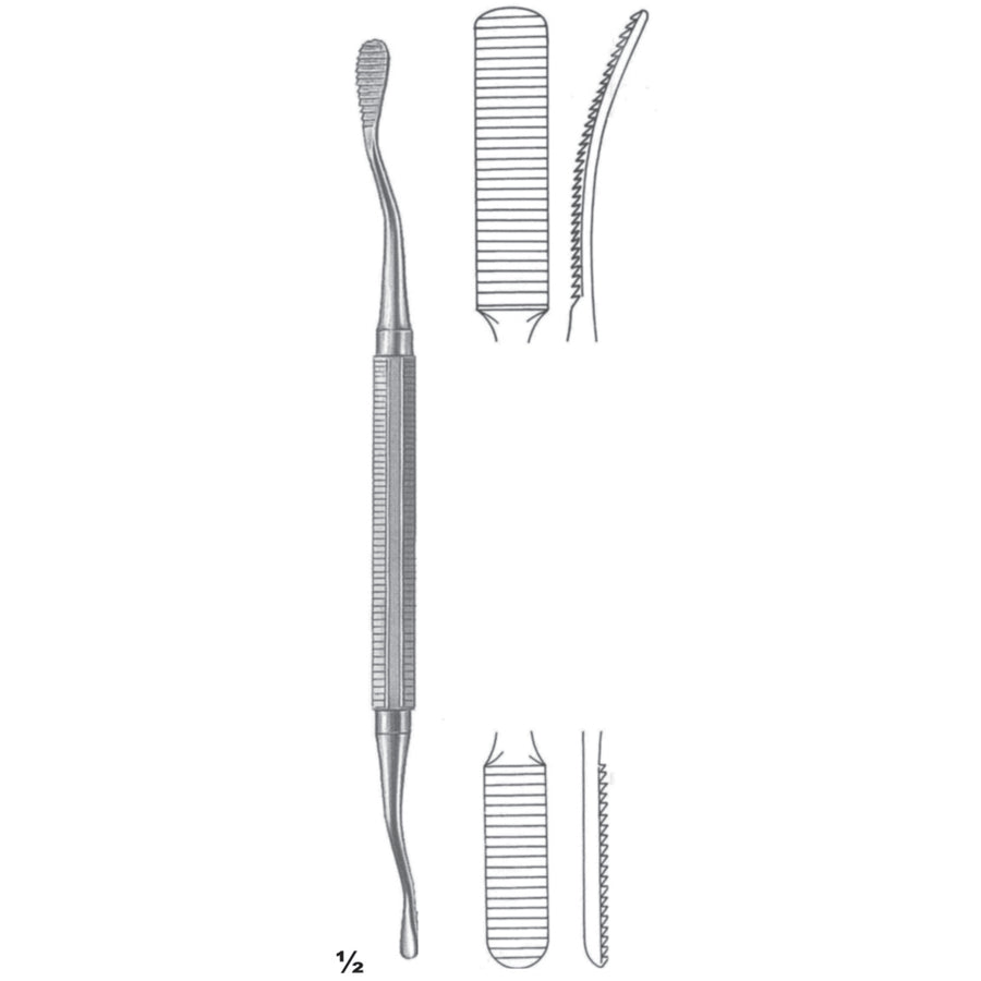 Miller-Colburn Chisels, Periosteal Elevators 18cm Down Words Cutting Fig 2 (J-121-02) by Dr. Frigz