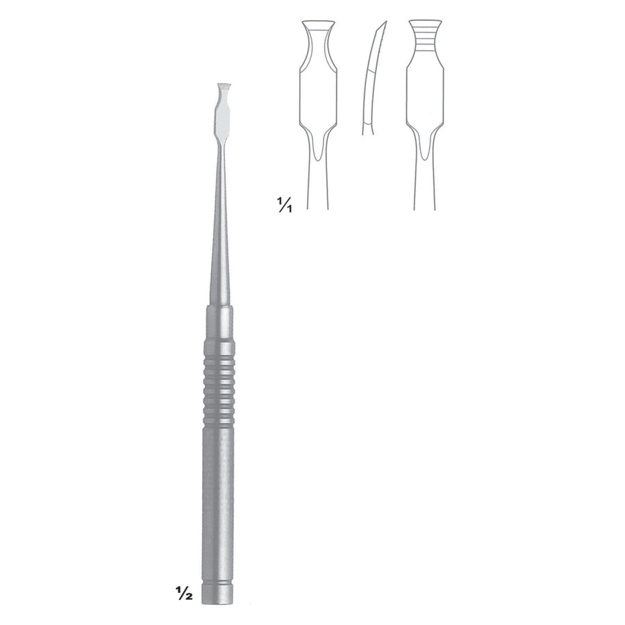 Ochsenbein Chisels, Periosteal Elevators Modified, Upwards Curved, Back Side Graduation, For Removing Transplants & Spongiosa Fig 1 (J-140-01) by Raymed