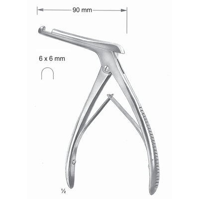 Kerrison Chisels, Periosteal Elevators 6 X 6 mm 90 mm (J-172-06)