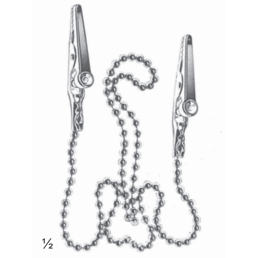Adams Bone Instruments Napkin Holder, Consisting Of Chain & Two Crocodile Forceps (L-027-01) by Raymed
