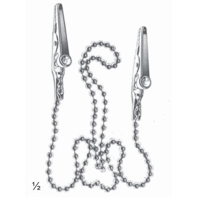 Adams Bone Instruments Napkin Holder, Consisting Of Chain & Two Crocodile Forceps (L-027-01) by Raymed