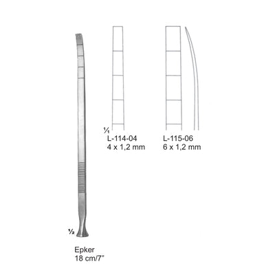 Epker Bone Instruments Curved 18cm 6 X 1,2 mm (L-115-06)
