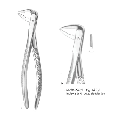 Extracting Forceps Incisors And Roots, Slender Jaw Fig 74 Xn (M-031-74XN)