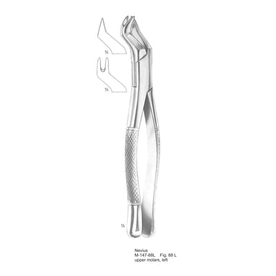 Nevius Extracting Forceps Upper Molars, Left Fig 88 L (M-147-88L)