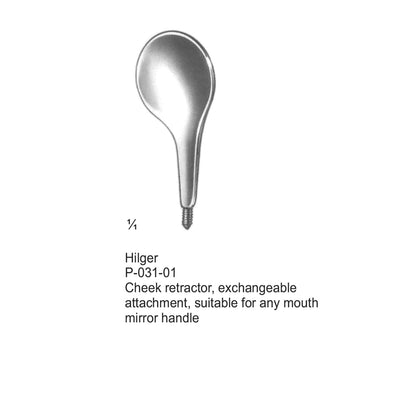 Hilger Mouth Mirrors Cheek Retractor, Exchangeable Attachment, Suitable For Any Mouth Mirror Handle (P-031-01)