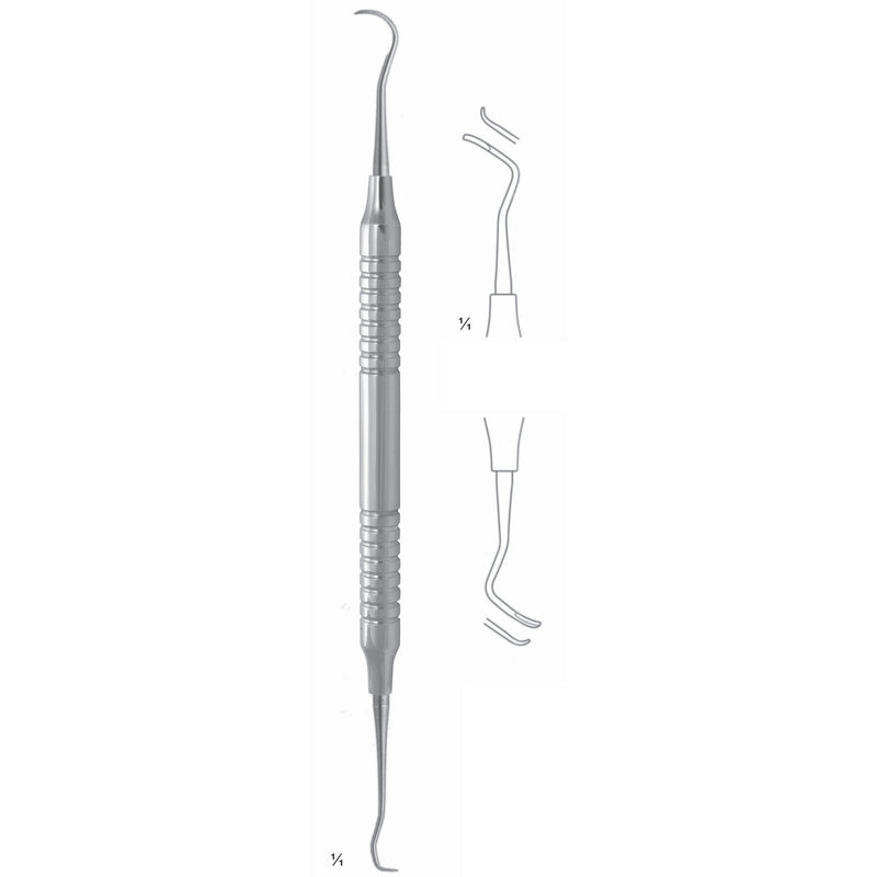 Mccall Scalers 17.5cm Hollow Handle Fig 13S/14S 8 mm Lateral Teeth, Mesial/Distal, Particularly Useful For Working In Interdental Spaces In Molar Region (Q-017-02) by Dr. Frigz