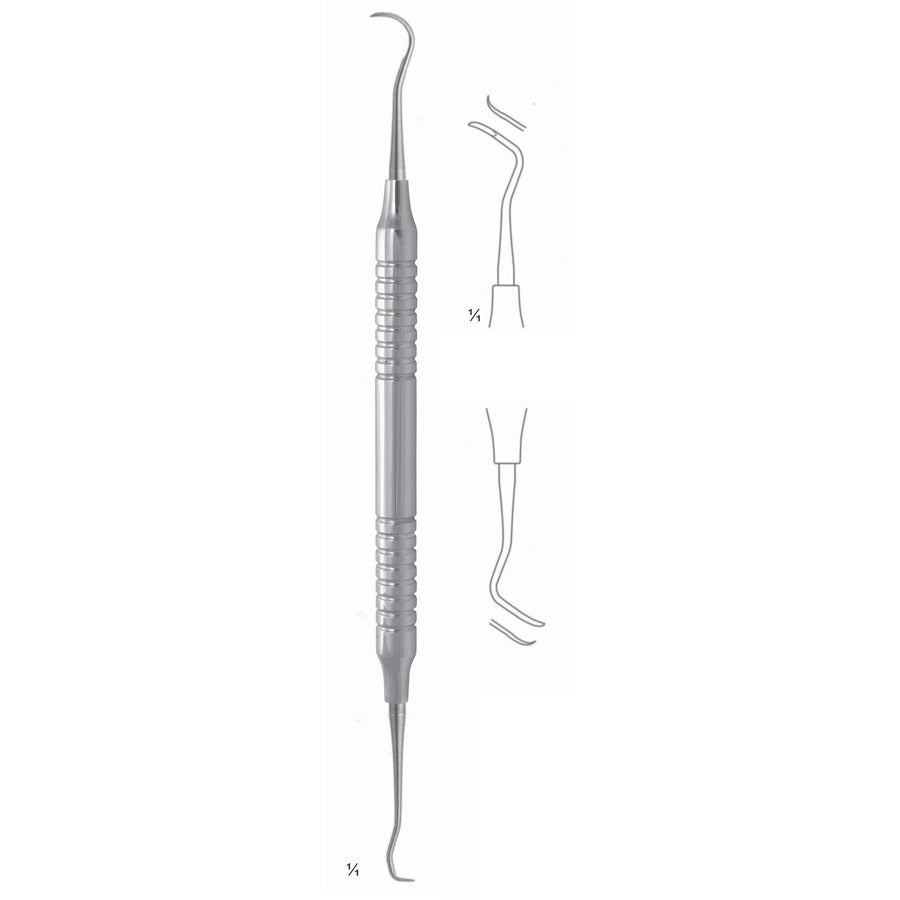 Mccall Scalers 17.5cm Hollow Handle Fig 13Sm/14 8 mm Lateral Teeth, Mesial/Distal Like 13S/14S, With Rounded Tip (Q-018-03) by Dr. Frigz