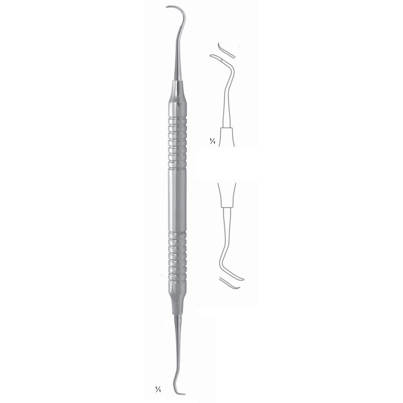 Mccall Scalers 17.5cm Hollow Handle Fig 13Sm/14 8 mm Lateral Teeth, Mesial/Distal Like 13S/14S, With Rounded Tip (Q-018-03) by Dr. Frigz
