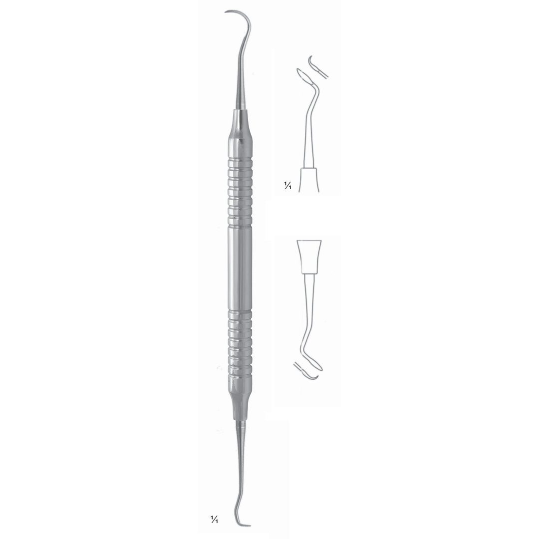 Taylor Scalers 17.5cm Hollow Handle Fig T 2/3 8 mm Incisors, Premolars, Molars, Universal, Particularly Useful For Working In Interdental Spaces In Molar Region (Q-019-04) by Dr. Frigz