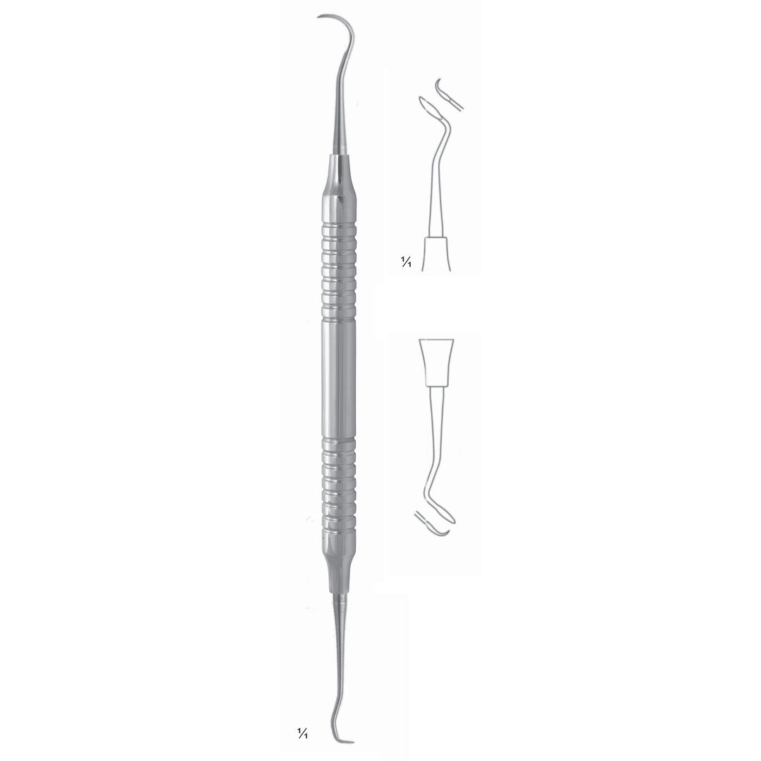 Taylor Scalers 17.5cm Hollow Handle Fig T 2/3 8 mm Incisors, Premolars, Molars, Universal, Particularly Useful For Working In Interdental Spaces In Molar Region (Q-019-04) by Dr. Frigz