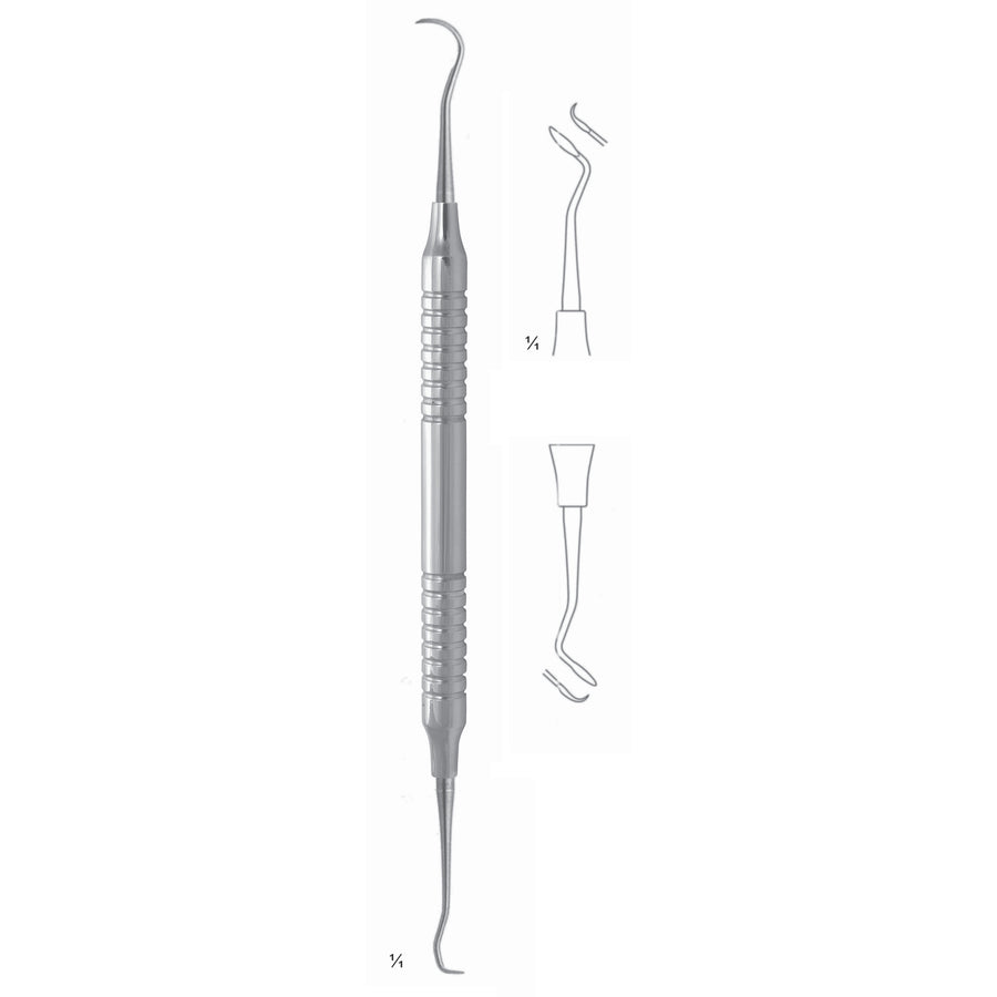 Taylor Scalers 17.5cm Hollow Handle Fig T 2/3 8 mm Incisors, Premolars, Molars, Universal, Particularly Useful For Working In Interdental Spaces In Molar Region (Q-019-04) by Dr. Frigz