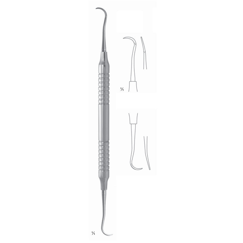Hygienist Scalers 17.5cm Hollow Handle, Incisors, Premolars, Mesial/Distal Fig H6/H7 8 mm Particularly Useful For Interdental Spaces (Q-025-01) by Dr. Frigz