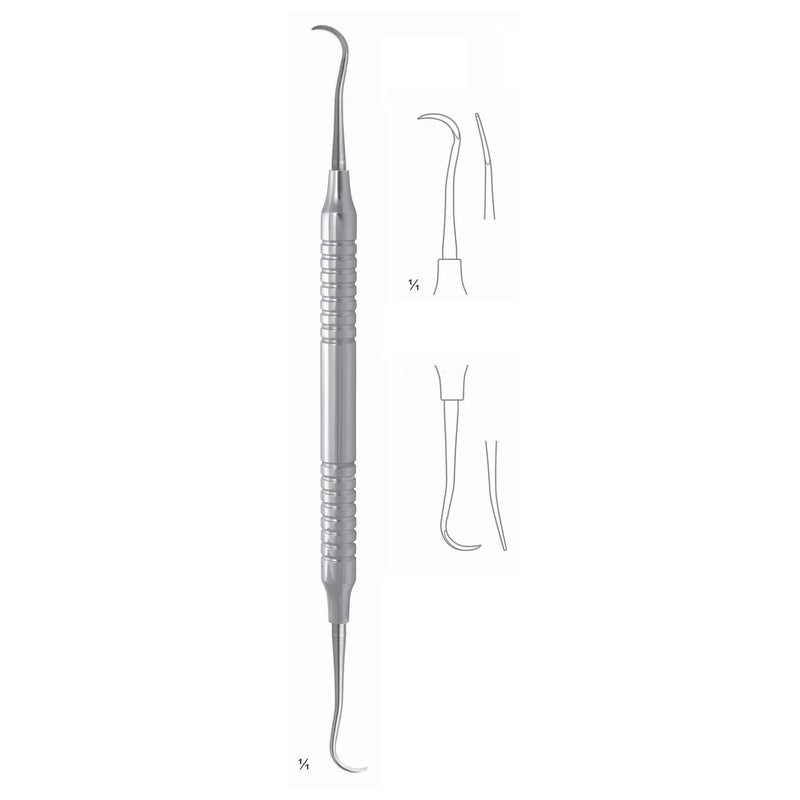Hygienist Scalers 17.5cm Hollow Handle, Incisors, Premolars, Mesial/Distal Fig H6/H7 8 mm Particularly Useful For Interdental Spaces (Q-026-02) by Dr. Frigz