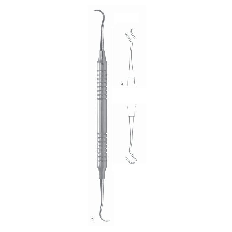 Scalers 17.5cm Hollow Handle, Incisors, Premolars, Mesial/Distal Fig 204 Sd 8 mm (Q-029-05) by Dr. Frigz
