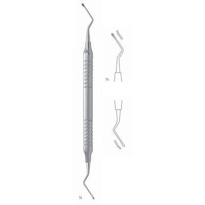 Hirschfeld Scalers 17.5cm Solid Handle Fig 3/7 8 mm File, For Removal Of Granulomatous Tissue From Supra- And Infrabone Pockets (Q-047-03) by Dr. Frigz
