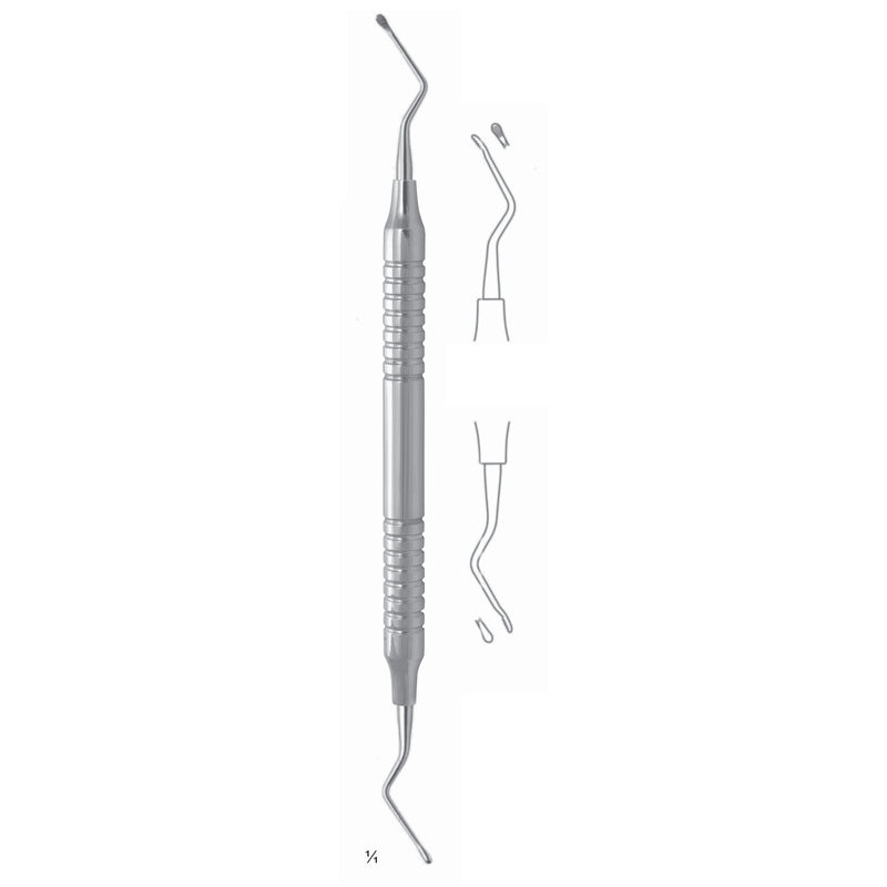 Hirschfeld Scalers 17.5cm Solid Handle Fig 5/11 8 mm File, For Removal Of Granulomatous Tissue From Supra- And Infrabone Pockets (Q-048-05) by Dr. Frigz